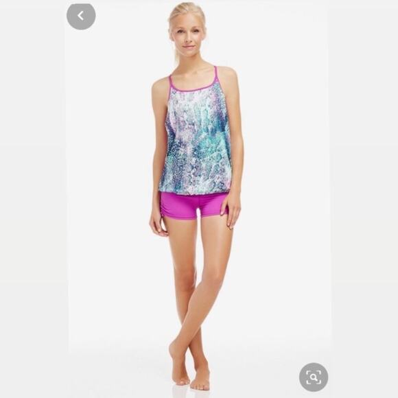 NWT Fabletics Norwalk purple tank top with bra - Picture 2 of 4